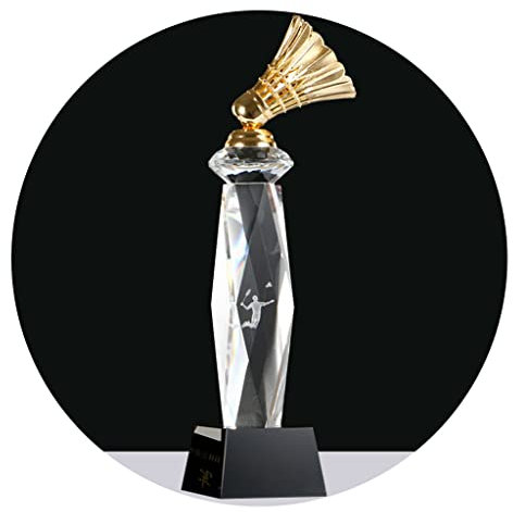Pokale, Medaillen Auszeichnungen Kreative Badminton-Trophäe Körpertrophäe Aus Kristallbecher Trophäe Der Sportmeisterschaft Trophäen In Gold, Silber Und Bronze Badminton-Trophäe Pokale