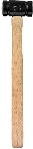 36 oz Rounding Hammer Blacksmith Bladesmith Forge Engineer Drilling Hammer Handmade Knife Making Metal Working Forging Farrier Tool Flat Round Face with Wooden Handle Steel Head