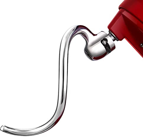 Gdrtwwh Gancio per impasto in acciaio inox per mixer KitchenAid da 5 e 6 litri, parti di ricambio, gancio per il pane, lavabile in lavastoviglie (sostituire KNS256CDH)