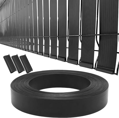 XKMT- Black View Blocking Privacy Tape Weave w/bracket For Chain Link Fence 75m/250 ft Roll UV Resistant