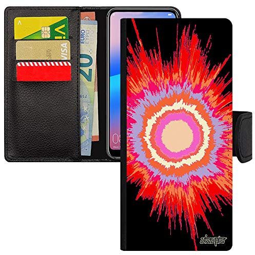 Coque S23 Ultra Rabat Portefeuille Porte Cartes Explosion Smartphone Fond Pas Cher Case Univers Rouge Flip Case Motif pour Samsung Galaxy