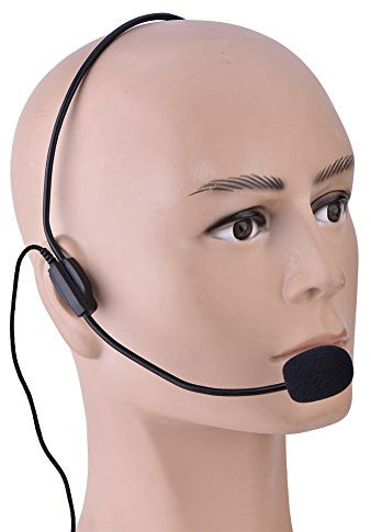 Head Mounted Wired Microphone, Mini 3.5mm Wired Condenser MIC for Voice Amplifier, Speaker Devices for Stage Performance Singing Dancing Teaching