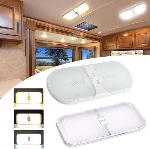 TTCR-II 2PCS 12V Wohnmobil Beleuchtung Led,Lampen Wohnmobil Dimmbar Weiß Gelbes und Warmes Licht(1PCS),Wohnmobilbeleuchtung Mit Schalter 3 Stände（1PCSfür RV Camping Auto LKW Wohnwagen Wohnmobil Boot