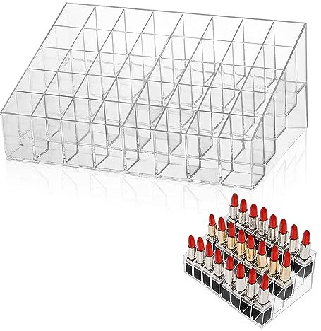 Aoreun 40 Fächer Lippenstift Organizer, Lippenstifthalter Acryl Transparent Lippenstift Halter, Kosmetik Organizer Lippenstift Aufbewahrungsbox Tablett für Lipgloss, Lippenstifte, Nagellack…