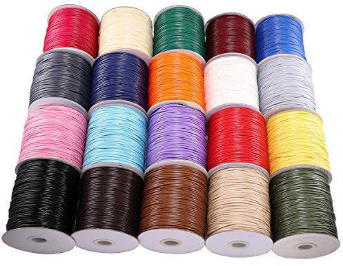 DIY PU Cordon 0.5-2.5mm Ligne Cordon ciré Coton Fil chaîne Sangle Collier Corde Perle Bracelet for Bricolage Faisant des Fournitures 10 mètre/pc (Color : Camel, Size : 1.5mm)