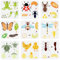 FINGERINSPIRE 9 Stück Tierwachstums Malschablone 20x20 cm Tierwachstumszyklus Schablone Frosch Marienkäfer Hirsch Käfer Schmetterling Biene Libelle Schildkröte Huhn Ameise Muster Tierthema Vorlage