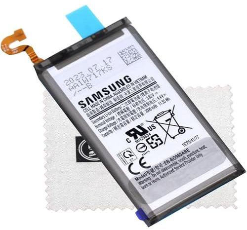 Batterie pour d'origine Samsung EB-BG960ABE pour Samsung Galaxy S9 (G960F) avec Chiffon de Nettoyage Shlok