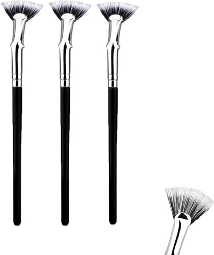 Mascara Fan Brush, Mascara Fan Brush for Lashes, Angled Fan Shaped Eyelash Brush, Folding Eyelash Eyebrow Brush for Natural Lifted Effects, Enhance Lower Lashes (3pcs)