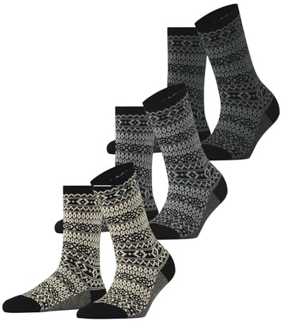 ESPRIT Damen Sami Pattern 3-Pack Socken atmungsaktive biologische nachhaltige Baumwolle gemustert 3 Paar