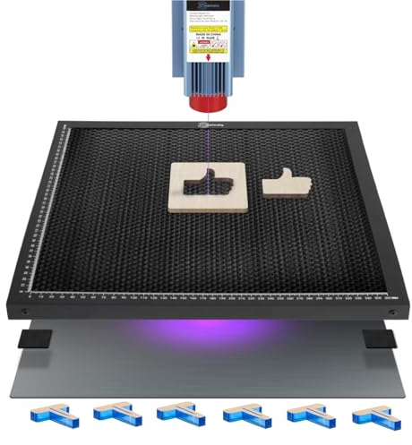 Creatorally Tavolo Lavoro a Nido d'Ape, 360x360 mm Letto Laser 22 mm per Macchina Taglio per Incisore, con Piastra in Alluminio, Aghi E Materiali per Incisione