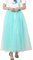Frauen Plus Size Mesh Tüllrock Plissee Rock Mesh Bubble Rock 2 (Mint Green, One Size)