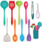 TEAMFAR Küchenhelfer Set, 11-TLG Silikon Küchenset Küchenutensilien Set mit Utensilienhalter, Antihaft Hitzebeständiger Kochbesteck Kochutensilien für Kochen Backen, Gesund, Leicht zu Reinigen, Bunt