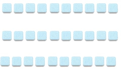 WOHPNLE 30 tabletas limpiadoras para Lavadora, Limpiador descalcificador, tabletas de Limpieza Profunda, Limpia lavadoras de Carga Frontal y Superior