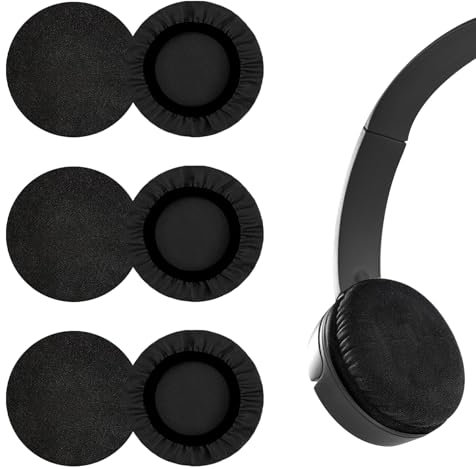 6 Stück Dehnbare Kopfhörer Schutz überzug - Waschbare Kopfhörer-Schutz für Headset, Überzieher Gegen Schmutz (Schwarz, 6-8 cm (2.36-3.14 inches))