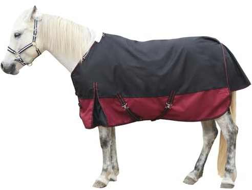 Gallopoff 1200D Reißfeste Pferdedecke, 200g/m² Füllung Outdoordecke Pferd, Leichte, Warme, wasserdichte und Atmungsaktive Winterdecke für Pferde 150 cm
