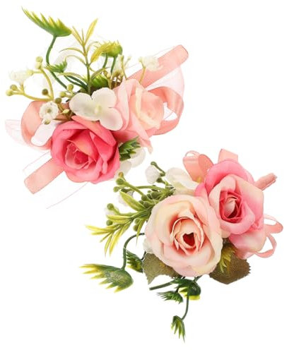 Handgelenk Corsage Set Mit KüNstlichen Blumen Zarte Braut BlumenarmbäNder Und Ansteck Corsage FüR Hochzeit Abschlussball Und Festliche AnläSse