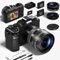 Digital Camera, 5K 64MP Cameras for Photography with WiFi, 64GB Card 18X Digital Zoom, Autofocus, Selfie 3 LCD Screen Compact Vlogging Camera for Youtube, Wide & Macro Lens for Beginners Adults