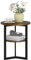 HOMCOM Table d'appoint Ronde, Table Basse Salon Industriel avec étagères de Rangement et Cadre en Acier, Bout de canapé pour Salon, Chambre, Ø 40 x 48 cm, Marron