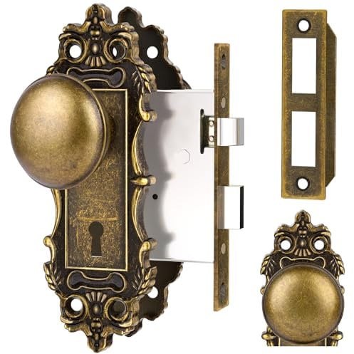 CEYMIO Einsteckschloss Türknäufe innen ölgerieben Bronze Türknauf Antik Türgriff Skelett Schlüssel Privatsphäre Vintage Türschlösser für Schlafzimmer Badezimmer