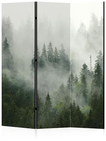 LUMASOUL Paravent Raumteiler Innen einseitig Bedruckt 135x172 cm Wald 11 | 3 teilig Dekorativ, Shoji-Stil, faltbar, freistehend, als Sichtschutz für Wohnräume