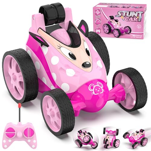 Mieryd Voiture Télécommandée Fille, Jouet Enfant 3 4 5 6 7 8 Ans Petit Voiture Radiocommandés Téléguidée Rotation à 360° Cascade Stunt RC Car Véhicule Jeux Extérieur Intérieur Cadeau Noël Anniversaire
