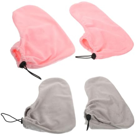 Paraffin Wax Foot Covers, 2 Pairs Cotton Plush Warm Treatment | Easy to Wear, Snug Fit for Home Foot Care, Paraffin Bath Protection with Longer Heat Retention