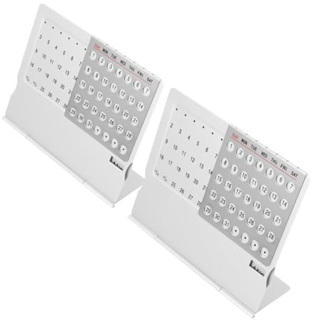 FIXOSHEE 2 Stück Aluminium Metall Tischkalender Stehend Perpetual Kalender Dauerhaft Robuster Schreibtisch Organizer Geburtstagskalender Senioren Geschenkidee