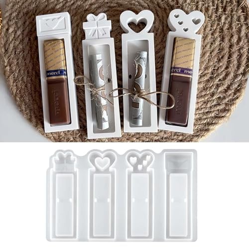 EPODA 4 Stück Geschenkbox-Silikonformen für Ostern und Weihnachten | Gipsformen zum Gießen für Resin und Beton, für Pralinenschachteln, Geldgeschenke, Osterdeko, Weihnachtsdeko und DIY-Projekte