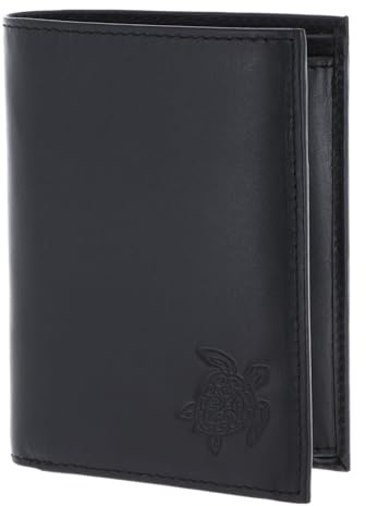 Oxmox Leder Geldbörse Leather RFID Protect Kombibörse Turtle 2.0 Embossed Black schwarz