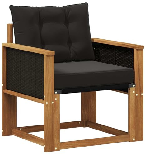 vidaXL Outdoor Mittelsofa Massivholz Akazie Natur, Balkon Garten Sofa, rechteckige Garten-Lounge Sitzgruppe, strapazierfähige Möbel für entspannte Terrassenstunden