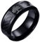 HIJONES Homme Acier Inoxydable Fibre De Carbone Inlay Arbre De La Vie 8mm Bande Bague Noir Taille 65