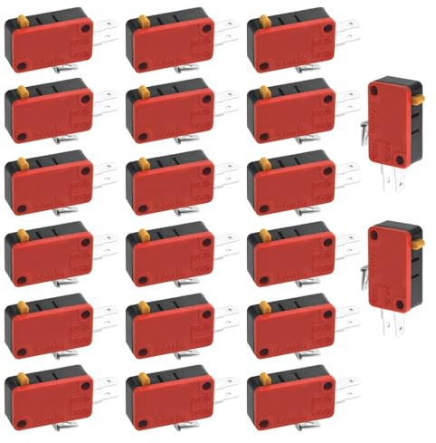 WMYCONGCONG Lot de 20 3 broches 1NO 1NC Micro interrupteur de fin de course de remplacement Bouton poussoir pour porte de four à micro-ondes, couleur aléatoire