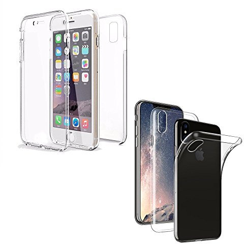 AMPLE iPhone X/XS Case, iPhone X/XS (5.8) Case Shockproof Front and Back Clear Gel Case. Transparent Protective 360 Protective Cover