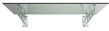 BuyLando-Shop Vordach Glasvordach Türvordach Verbundsicherheitsglas Klarglas VSG Edelstahl (200x90cm (2X S4-Halterung))