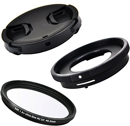 JJC - Adaptador de Lente de conversión para Olympus FCON-T01 TG-6 TG-5 TG-4 TG-2 TG-1 sustituir Olympus cla-t01 con 40,5 mm Filtro UV + Tapa de la Lente