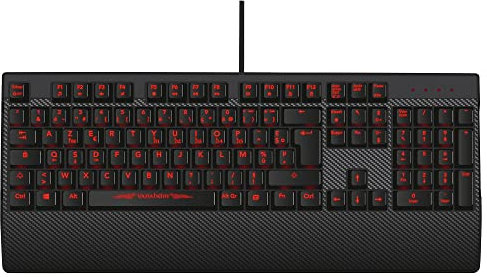 Konix Drakkar Clavier Filaire mécanique Vanaheim AZERTY pour Bureau PC Gaming - Anti-ghosting Complet - Rétroéclairage Rouge
