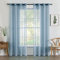 MIULEE Sheer Voile Vorhang mit Ösen Transparente Optik Gardine Vorhänge Ösenvorhang Ösenschal Transparent Durchsichtig Fensterschal Schlafzimmer Wohnzimmer Babyroom 140x175 cm (B x H) Staubiges Blau