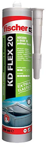 Fischer KD FLEX 20 Bianco, Sigillante adesivo per sigillatura e incollaggio di giunzioni soggette a dilatazioni, 290 ml, 541567