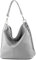 modamoda de - T177 - ital. Damen Schultertasche aus Leder, Farbe:Telegrau