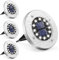 GIGALUMI Solar Bodenleuchte 12 LEDs 4 Stück Solarleuchten Weiß Gartenleuchten Edelstahl Wasserdicht für außen, Garten, Terrasse, Rasen, Hof, Gehweg
