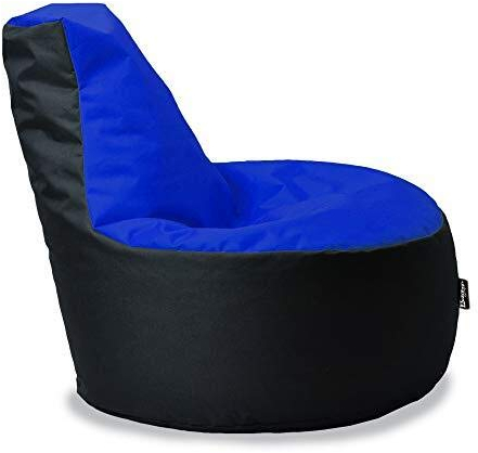 BuBiBag Gamer Sitzsack, Lounge Sessel, Gaming Sitzsäcke, Indoor & Outdoor Kissen für Kinder und Erwachsene (Blau-Schwarz;Ø:80cm)