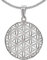 CLEVER SCHMUCK Halskette Blume des Lebens Anhänger rund Ø 25 mm Kette Panzer 50 cm Sterling Silber im Schmucketui