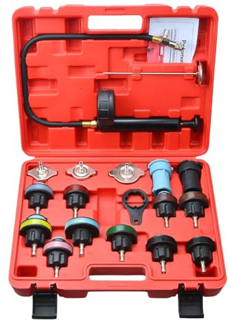 18 Pcs Radiator Pressure Tester Tool Kit Cooling System Testing Tool Vacuum Vehicle Universal for Most Car Brands
