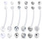 D.Bella Schwangerschaft Bauchnabelpiercing mit Ersatzkugeln 38mm Flexible Bioplast Schwangerschaft Bauchnabel Piercing für Frauen 14G