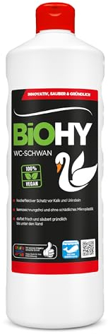 BiOHY Cygne WC (bouteille de 1 l) | Gel nettoyant pour WC pour une propreté hygiénique jusque sous le bord | Parfum agréable et frais durable | Prévient le calcaire et le calcaire d'urine