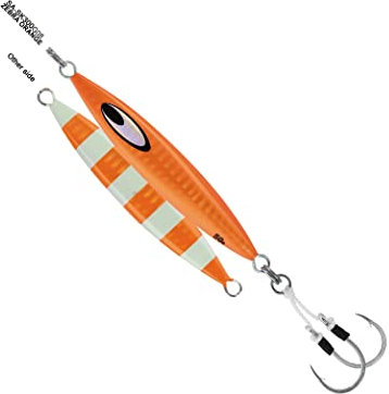Daiwa Unisex-Erwachsene Metall Jig Oz 0 Haken Größe SA-SK170G08 Metallvorrichtung, Farbe: Zebra, 170 g, 7/0 Hakengröße, Zebramuster/Orange, 6 oz, Hook Size