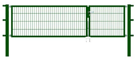 Alberts 646592 Doppeltor Flexo mit Zubehör | verschiedene Breiten und Höhen | grün | Breite 100 + 200 cm | Höhe 80 cm