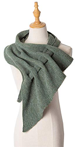 Schal Damen Wollschal Damen Herbst/Winter Kernspinngarn Gestrickt Einfarbig Dreieck Schal-Grün_108Cm