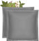 Amqua Mako Satin Kissenbezug 2er Set 80x80cm, 100% Bio Baumwolle (Zertifiziert), grau