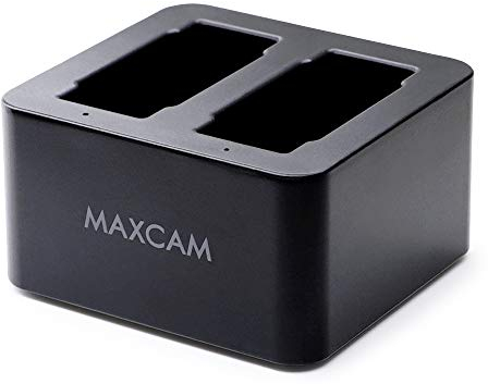 MAXCAM Caricabatteria doppio con cavo USB di tipo C per GoPro HERO12/HERO11/HERO10/HERO9 Nero Enduro Batteria